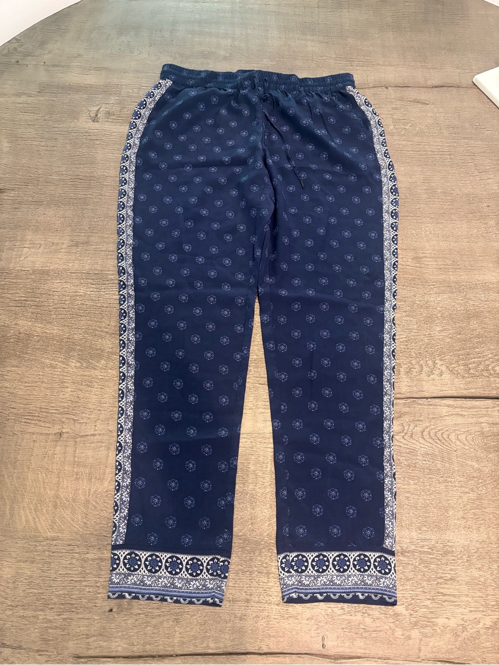 Joie Navy Printed Pants with White Accent